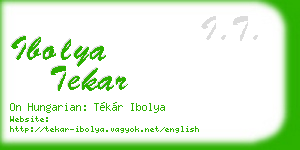 ibolya tekar business card